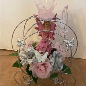 Pink and Silver Decorative Carriage Decor